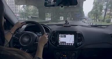 汽车内驾驶人员开车画面实拍素材视频的预览图